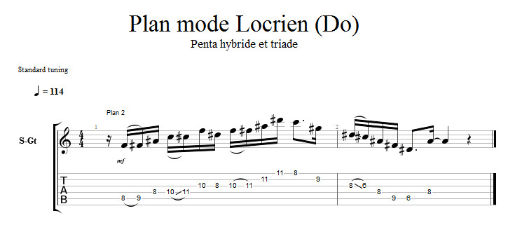 Partition 2 - Plan Locrien 2 - Penta hybride et triade