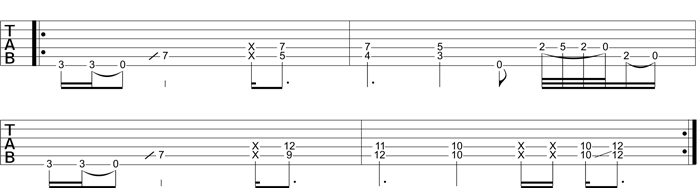 Partition 10 - Plan Rock 4 Renversement sur riff de rock