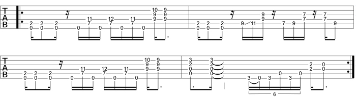Partition 12 - Riff Rock 6 ternaire avec sextolet