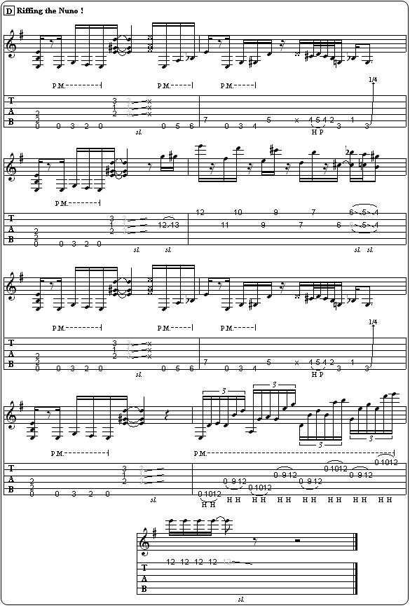 Partition 4 - Riffing the Nuno : (mes. 18 à 26)