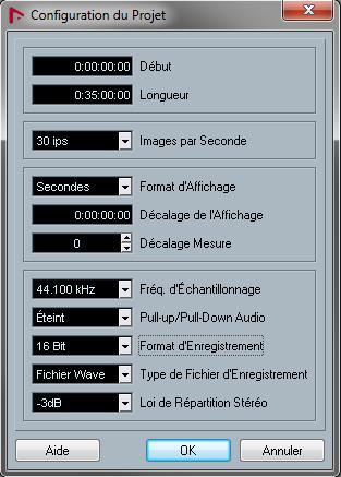 Partition 6 - La configuration d'un projet
