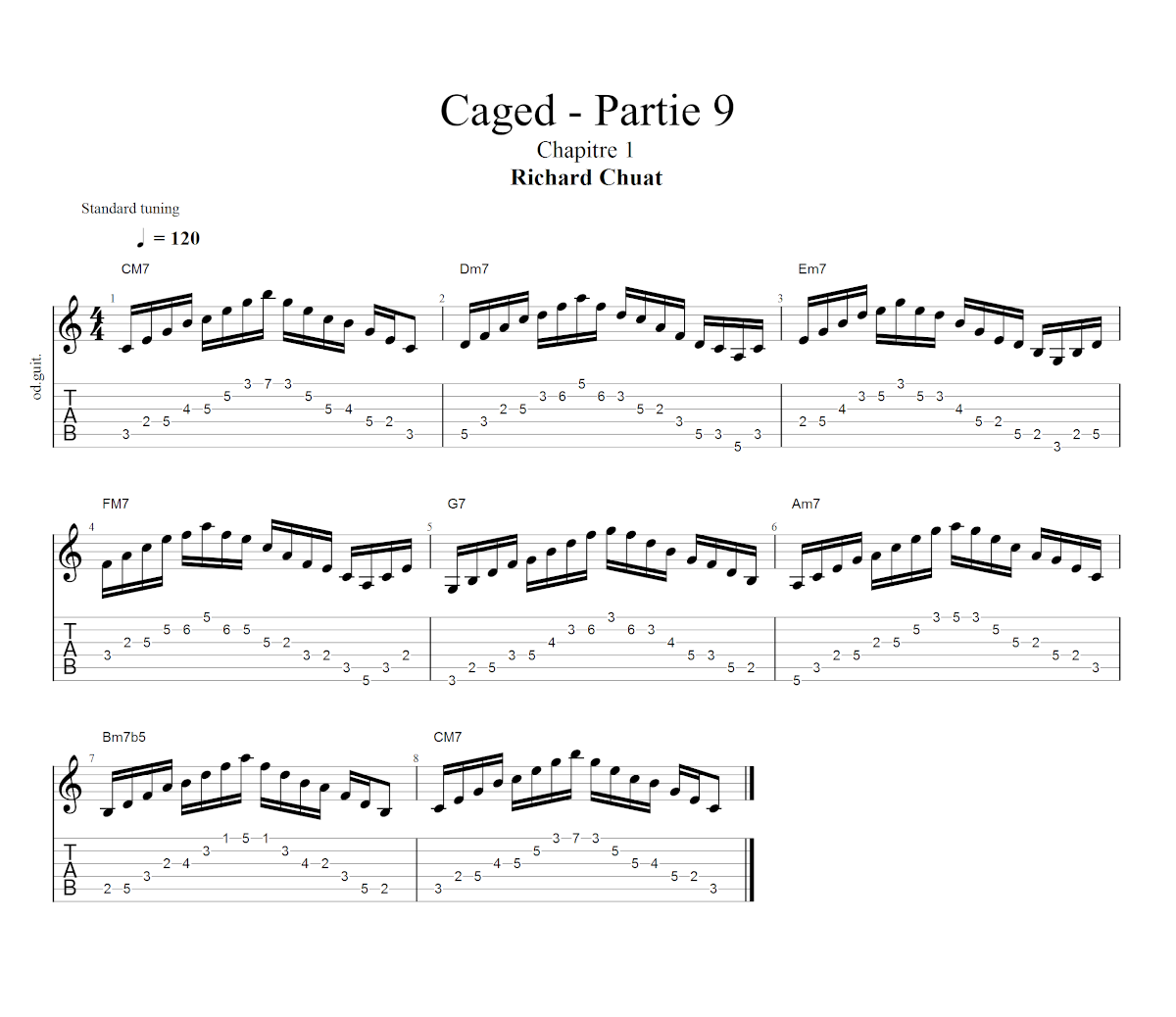 Partition 1 - Chapitre 1 : 1ere position d'arpèges