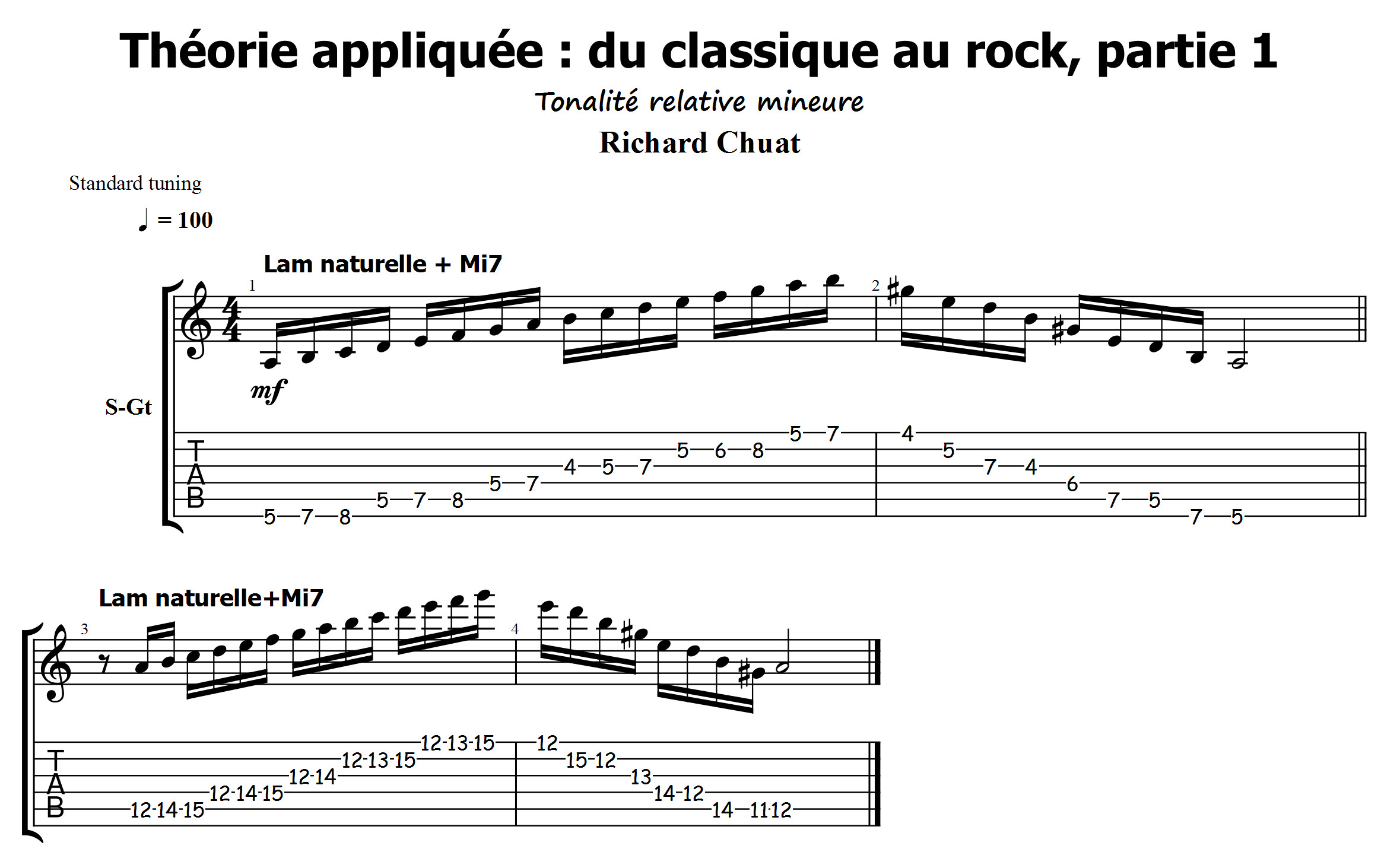 Partition 5 - Partie 5 : tonalité relative mineure