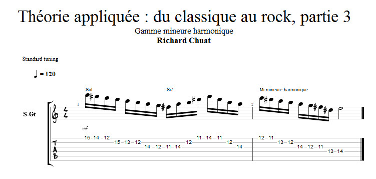 Partition 5 - Partie 5 : gamme mineure harmonique