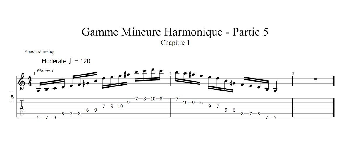 Partition 1 - Chapitre 1 : trait de gamme et arpèges
