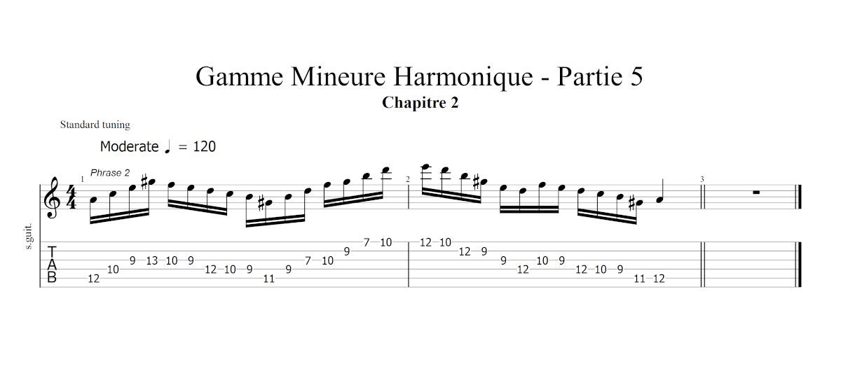 Partition 2 - Chapitre 2 : phrase gamme et arpèges