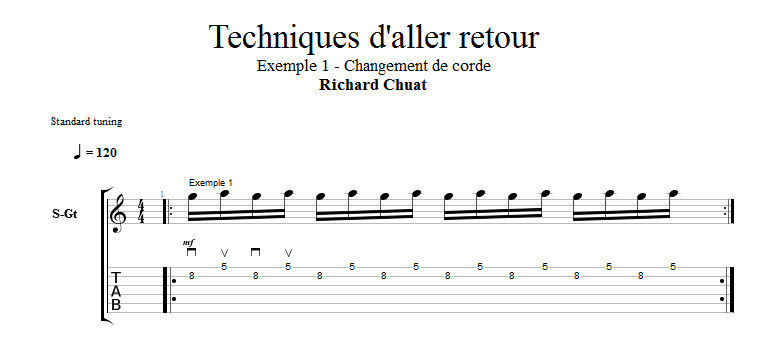 Partition 1 - Changement de corde en aller retour