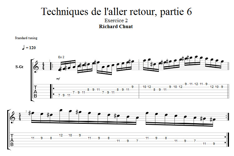 Partition 2 - Partie 2 : gamme brisée en groupe de 3