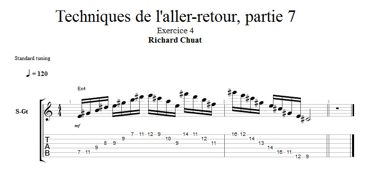 Partition 4 - Exercice 4 : triade une note par corde