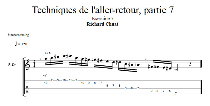 Partition 5 - Exercice 5 : arpège de B7 et chromatismes