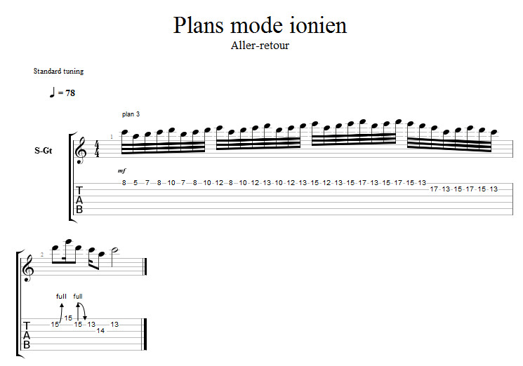 Partition 1 - Plan ionien aller retour