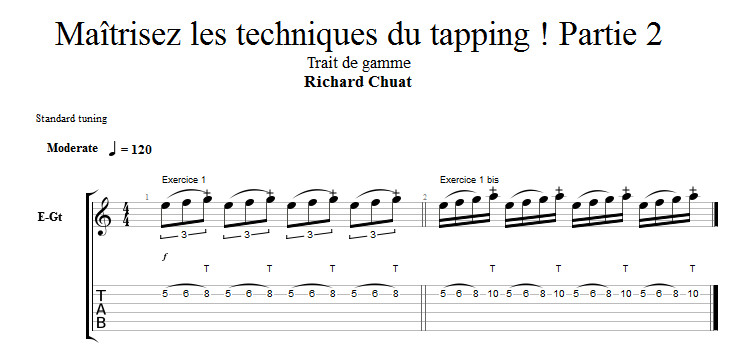 Partition 1 - Trait de gamme