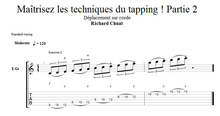 Partition 2 - Tapping avec déplacement sur corde