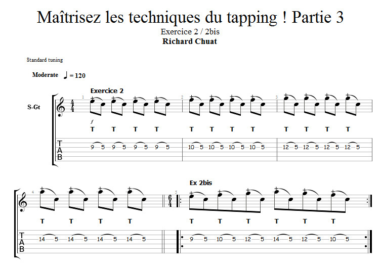 Partition 2 - Séquence mélodique sur la corde de G