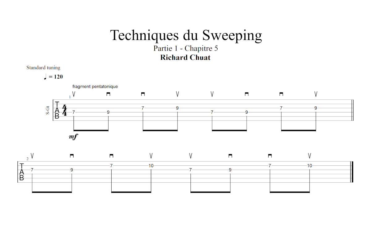 Partition 5 - Chapitre 5 : Mouvement 2 notes par corde