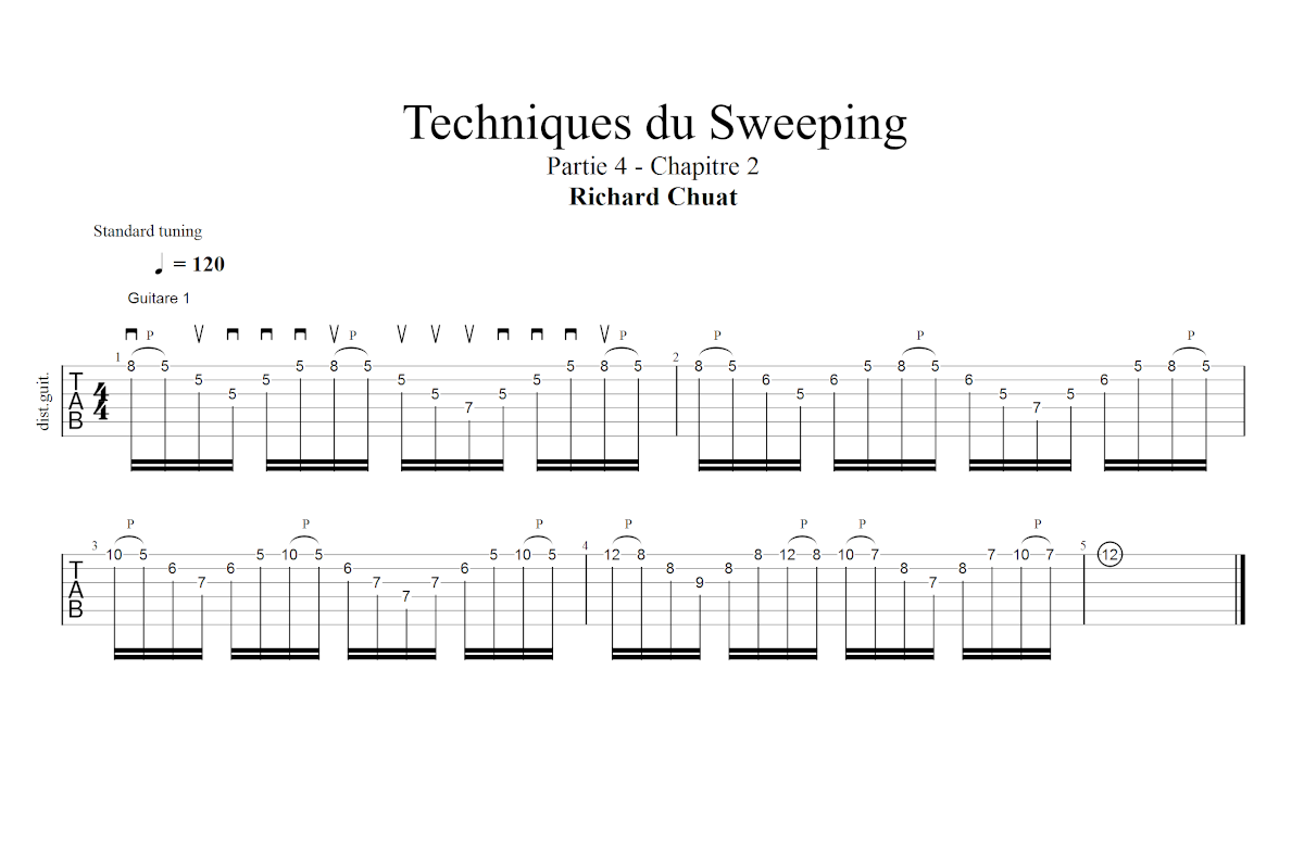 Partition 2 - Chapitre 2 : sweeping guitare 1