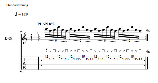 Partition 12 - Plan 12 - Sweeping en sextolets à la manière de Gambale