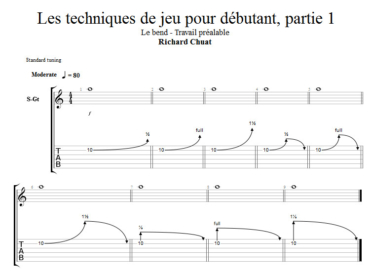 Partition 1 - Travail préalable sur le bend