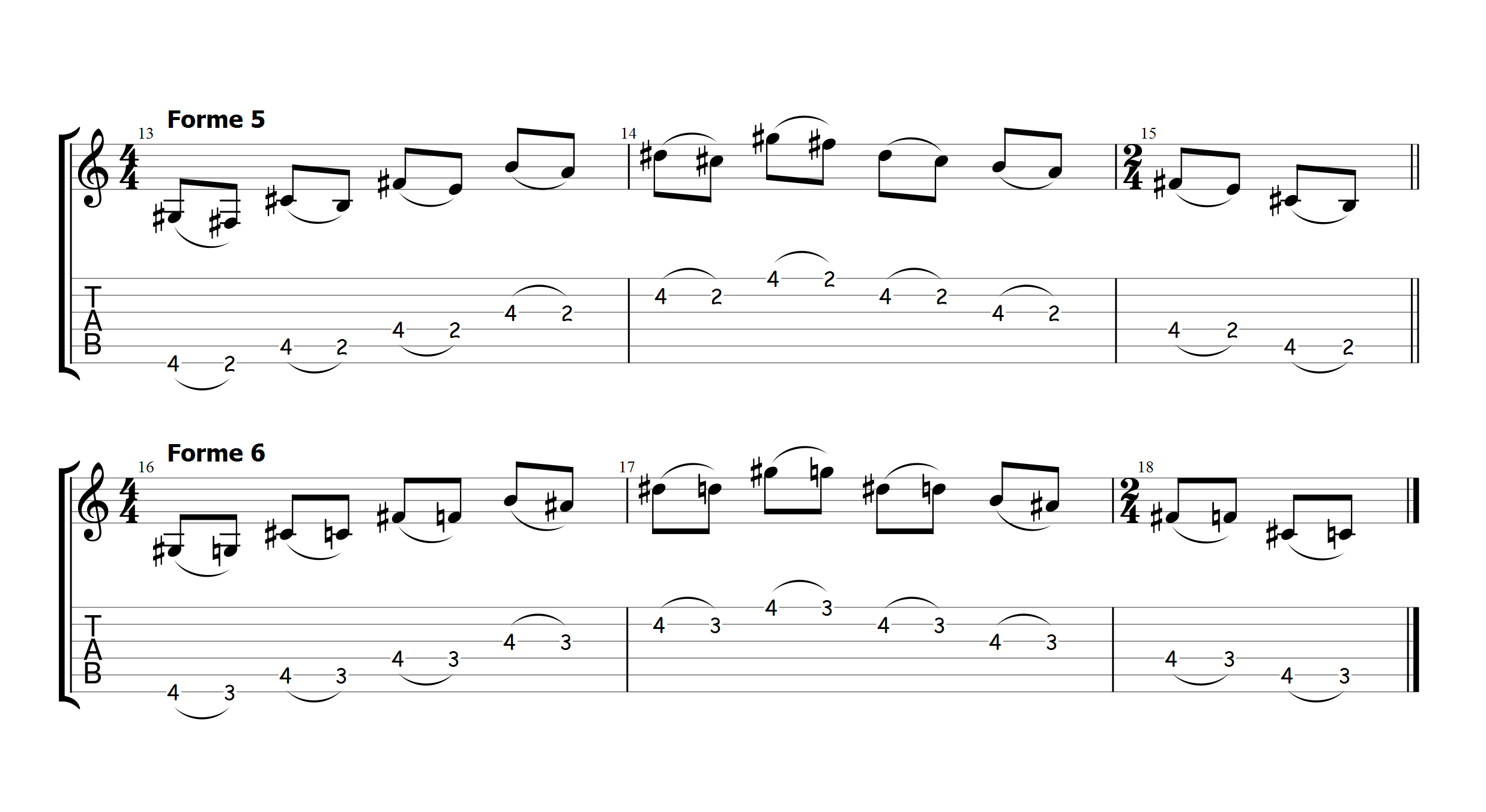 Partition 3 - Combinaisons de 2 doigts