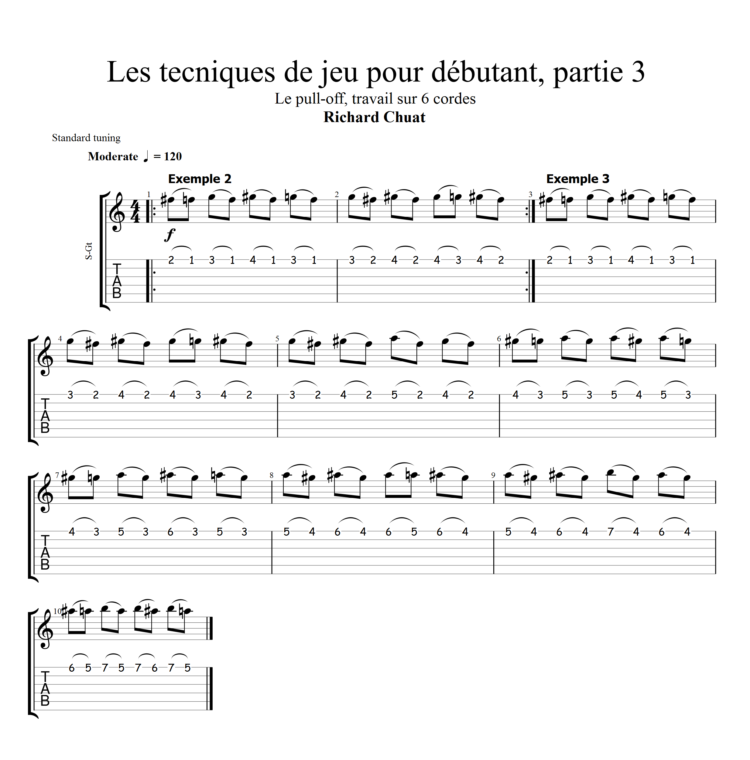 Partition 4 - Travail sur 6 cordes