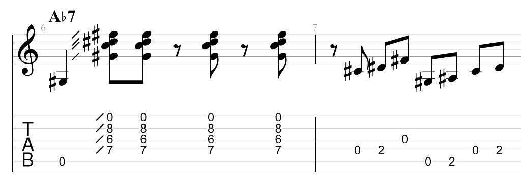 Partition 5 - Thème rythmique - Mesure 5 à 6