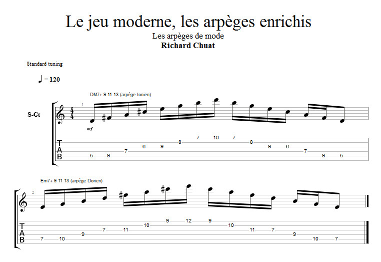 Partition 3 - Les arpèges de mode
