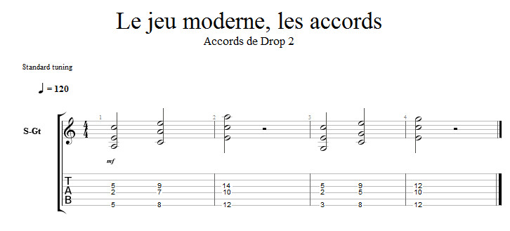 Partition 3 - Partie 3 : les accords de Drop 2