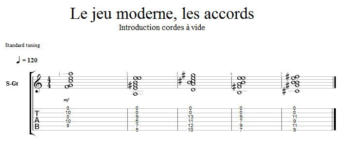 Partition 5 - Partie 5 : introduction de cordes à vide