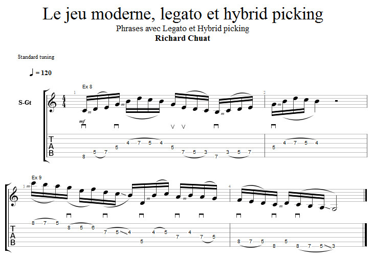 Partition 4 - Partie 4 : phrases avec Legato et hybrid picking