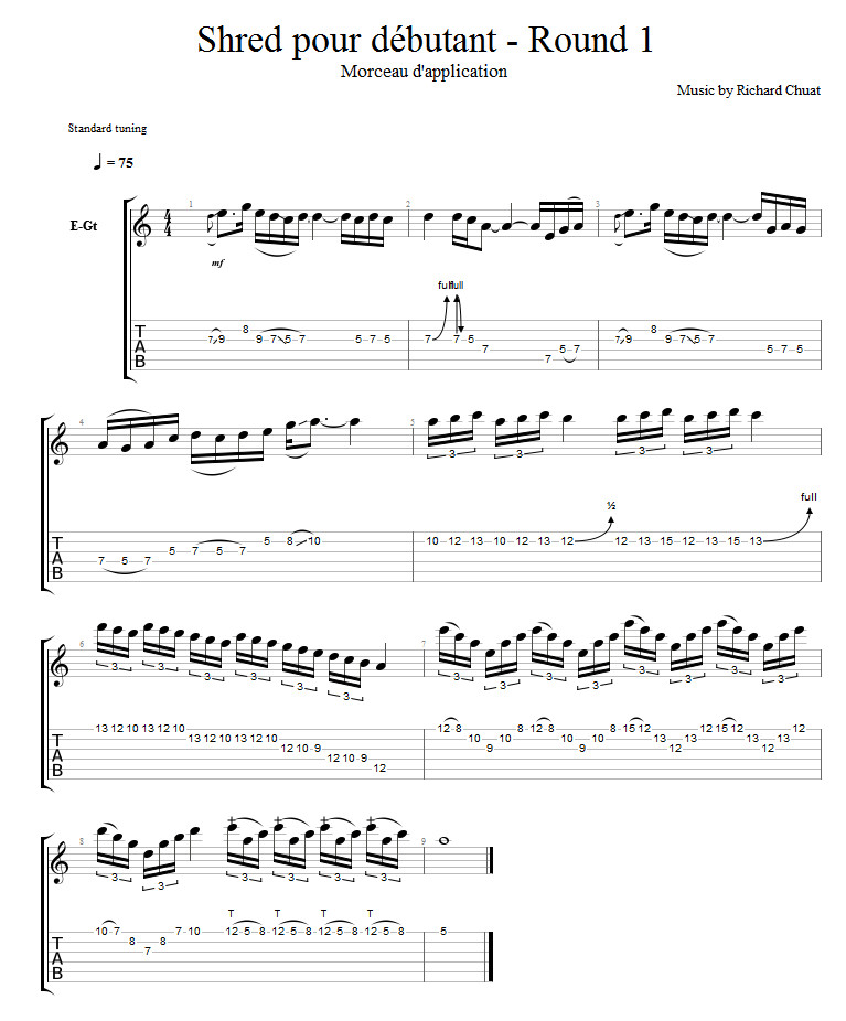 Partition 5 - Partie 5 : morceau d'application