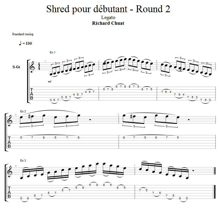 Partition 1 - Partie 1 : échauffement en legato