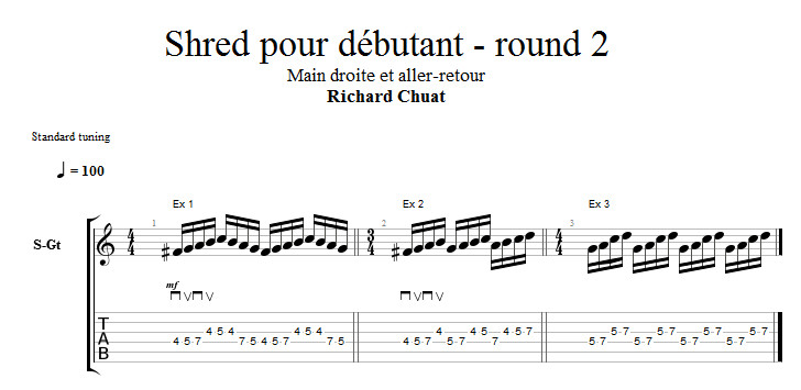 Partition 2 - Partie 2 : travail main droite et aller retour