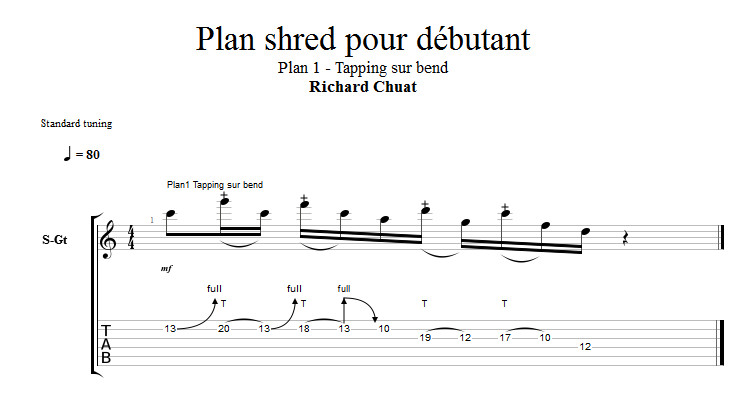 Partition 1 - Plan 1 - Tapping sur bend
