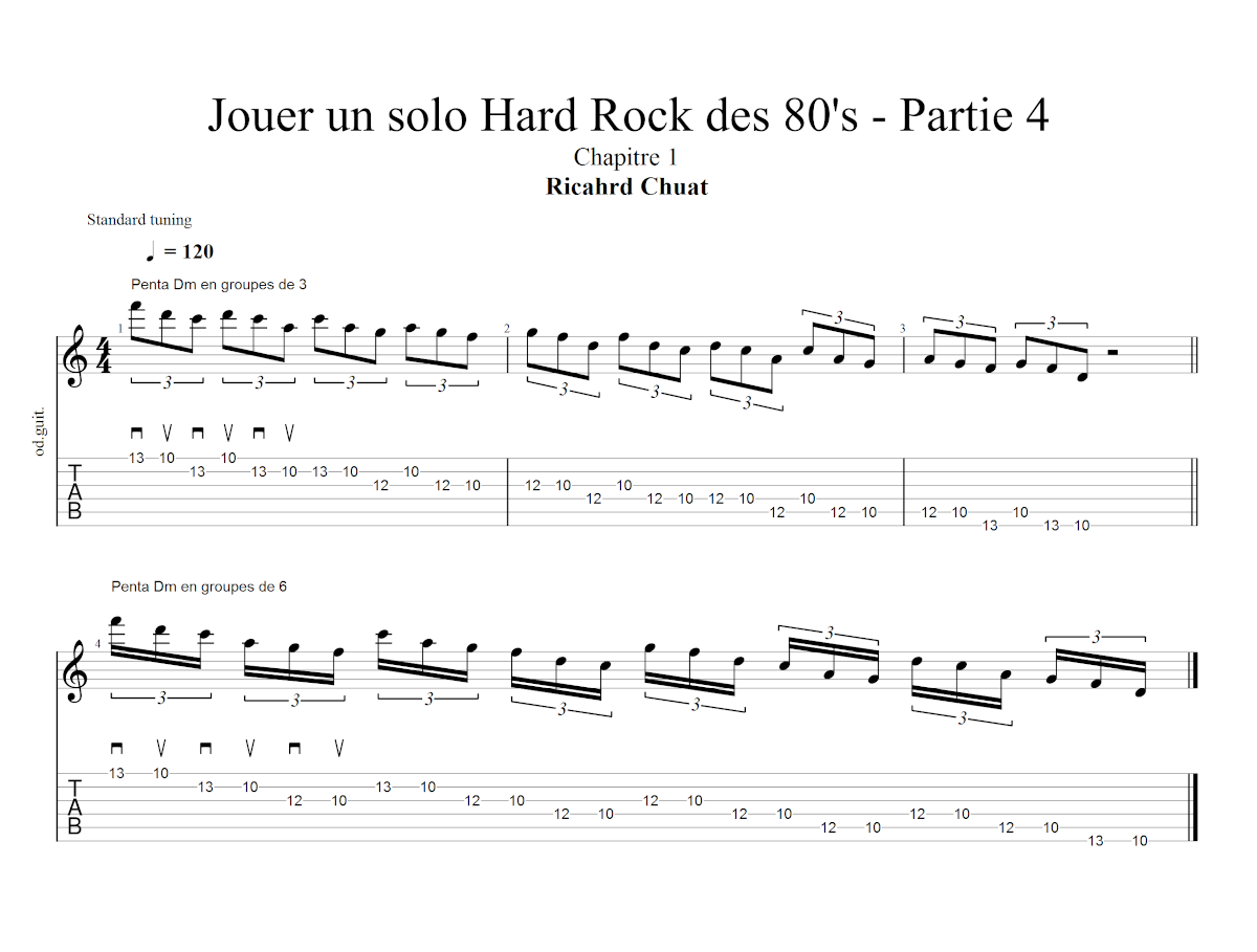 Partition 1 - Chapitre 1 - Gamme mineure pentatonique brisée