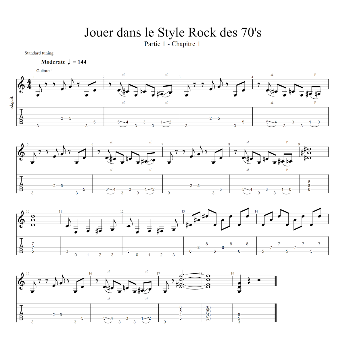 Partition 1 - Chapitre 1 : les rythmiques