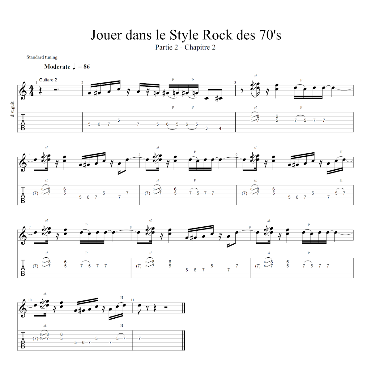 Partition 2 - Chapitre 2 : guitare 2