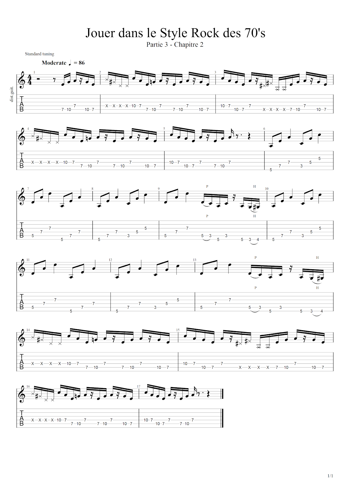 Partition 2 - Chapitre 2 : décomposition du riff