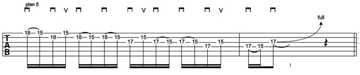 Partition 5 - Plan 5 - Descente de gamme penta style rock 70s