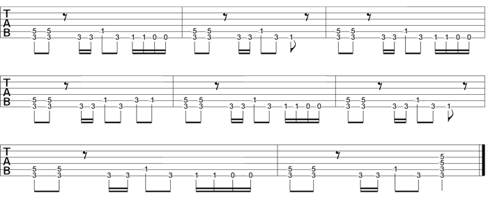 Partition 1 - Début du riff