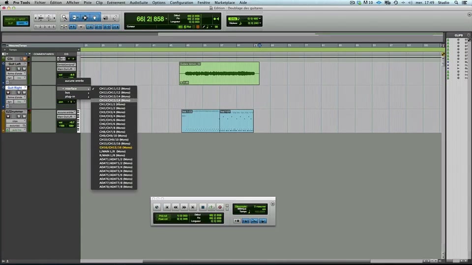 Doublage de la guitare