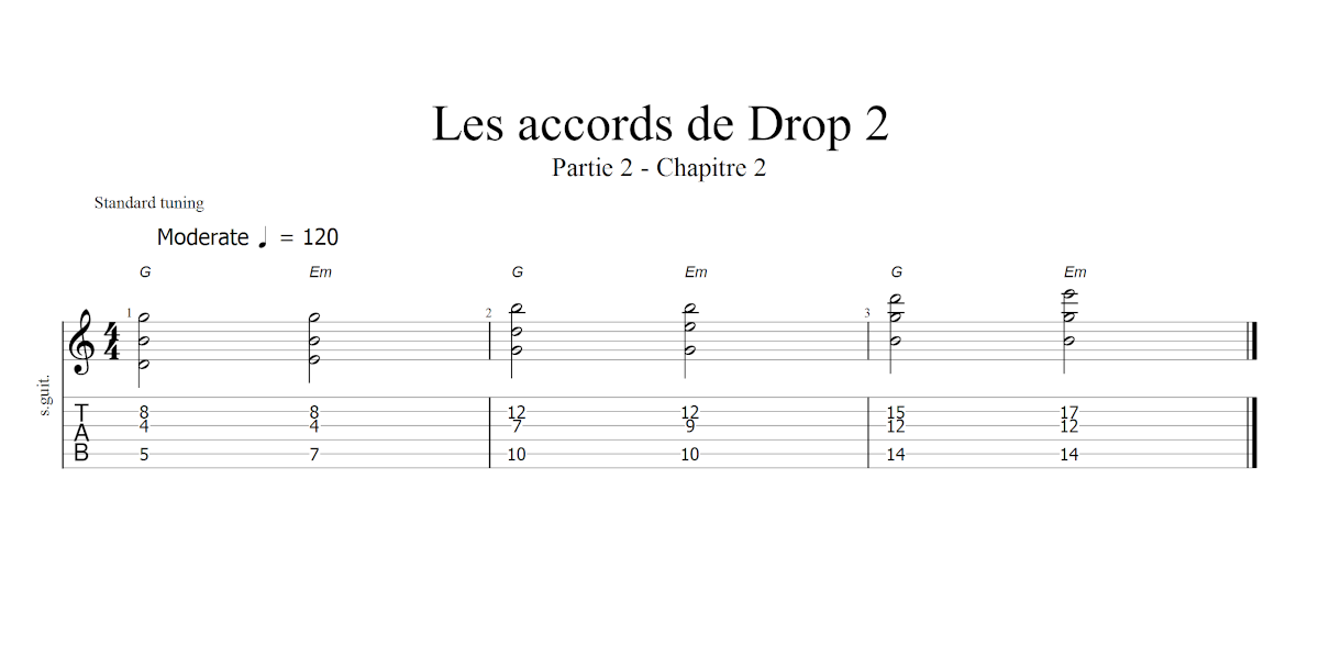 Partition 2 - Chapitre 2 : passage d'un accord à un autre
