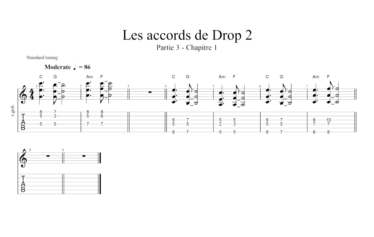 Partition 1 - Chapitre 1 : séquence d'accords 1