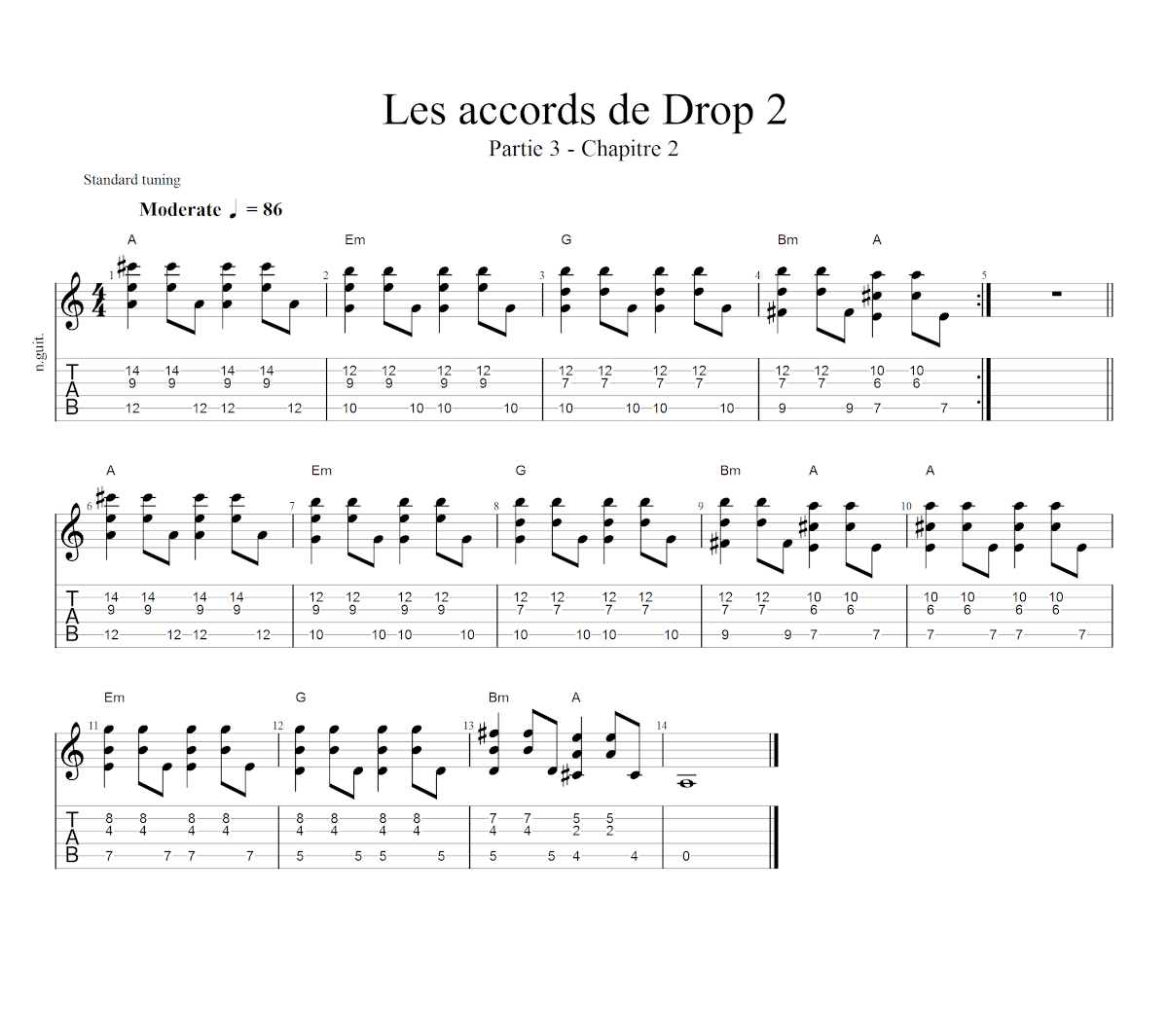 Partition 2 - Chapitre 2 : séquence d'accords 2