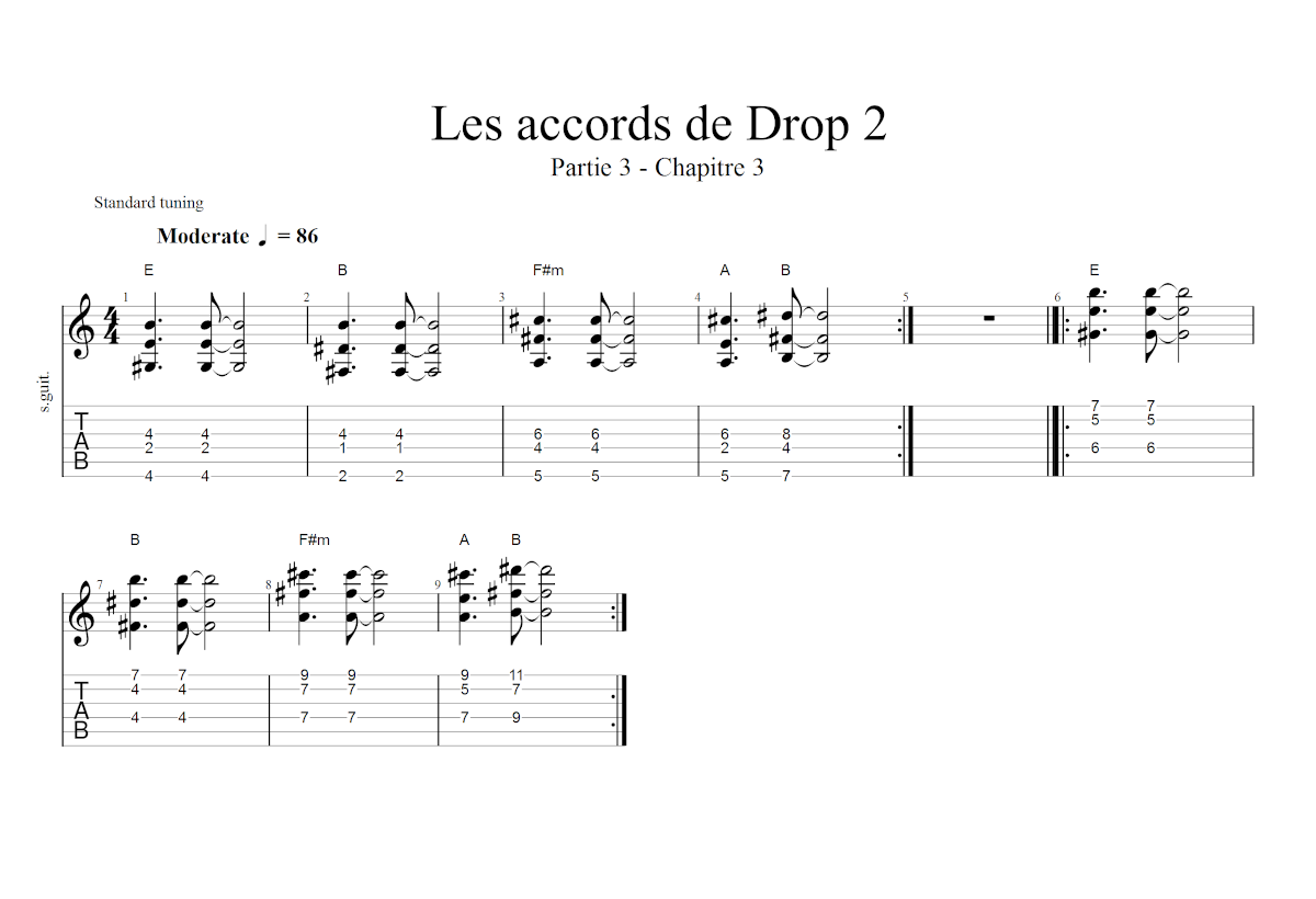 Partition 3 - Chapitre 3 : séquence d'accords 3