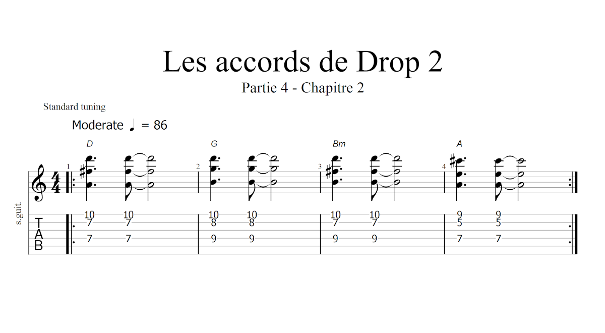 Partition 2 - Chapitre 2 : travail sur les cordes aiguës