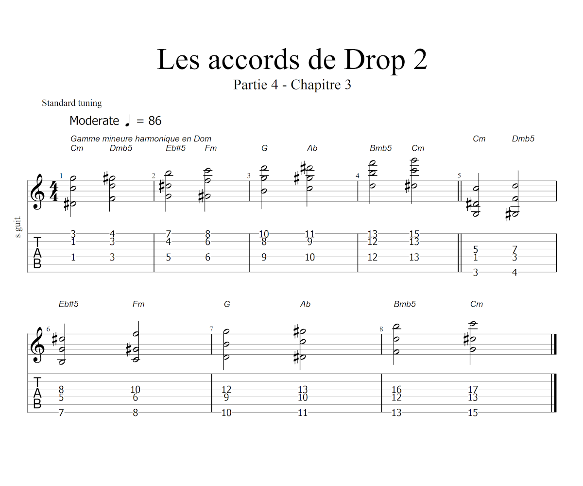Partition 3 - Chapitre 3 : gamme mineure harmonique