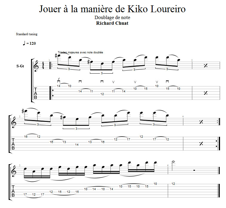 Partition 2 - Doublage de notes : Techniques d'arpèges et triades