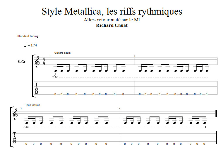 Partition 3 - Palm Mute et Power Chords