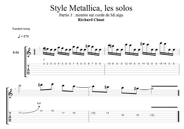 Partition 3 - Montée sur corde de Mi aigu