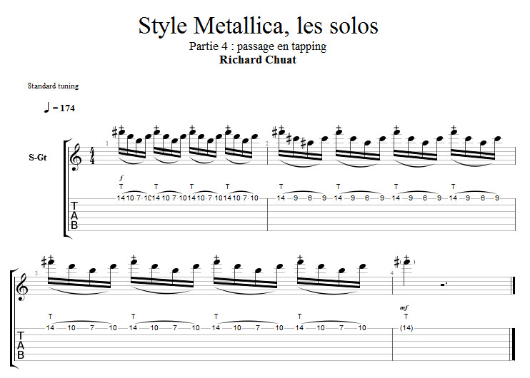 Partition 4 - Partie en tapping